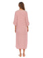 Round Neck Three-Quarter Sleeve Midi Night Dress nicholesgifts