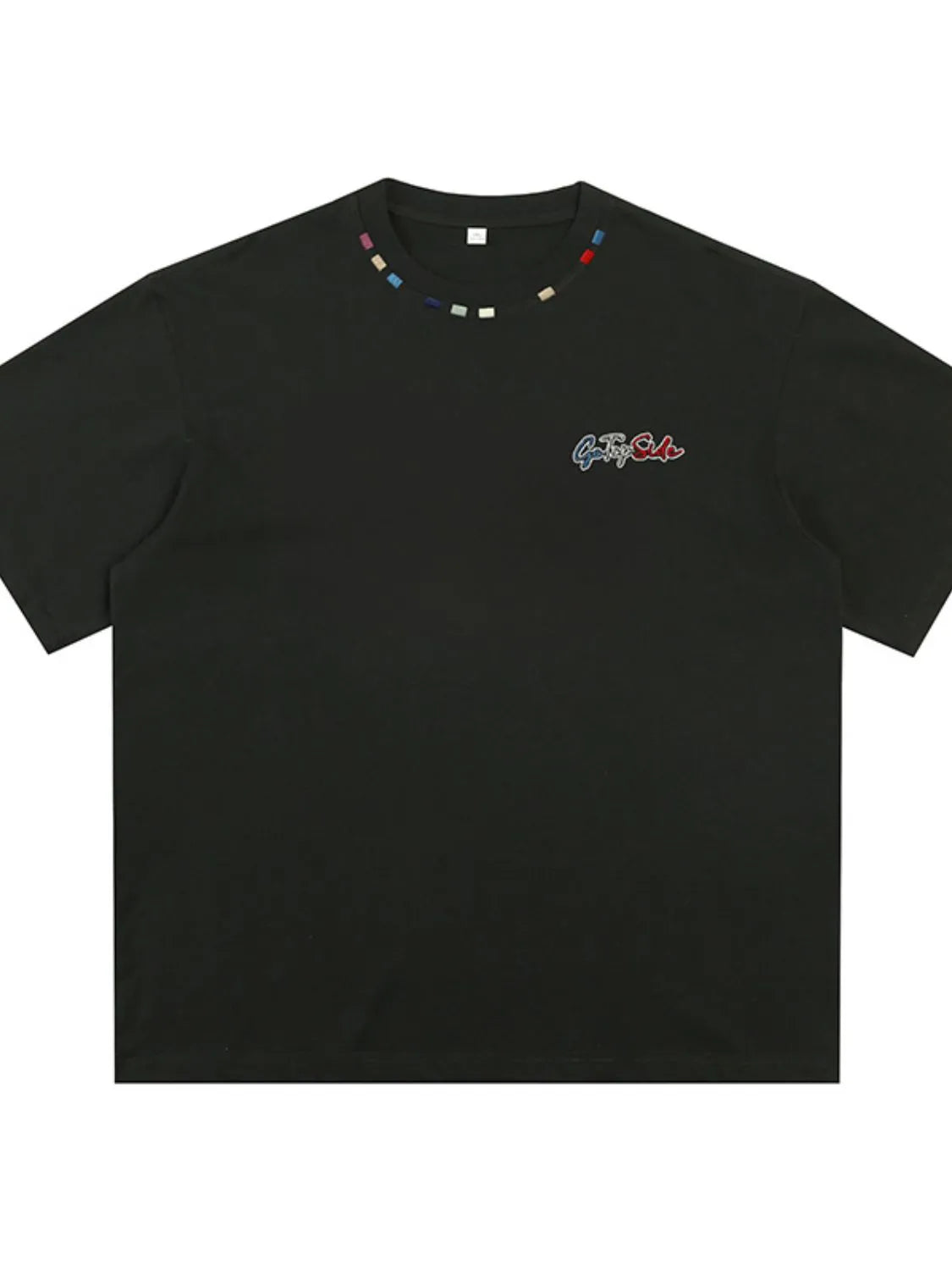 Men's Plus Size Embroidered Round Neck Half Sleeve T-Shirt Trendsi