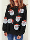 Sequin Santa Patch Round Neck Sweatshirt nicholesgifts