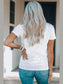 Letter Graphic Round Neck Short Sleeve T-Shirt nicholesgifts