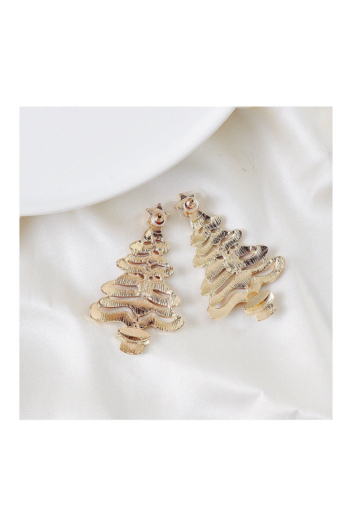 Rhinestone Alloy Christmas Tree Earrings nicholesgifts