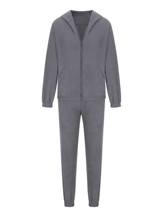 Zip Up Long Sleeve Hoodie and Joggers Set nicholesgifts