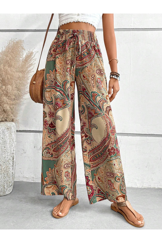 Women Printed Wide Leg Pants nicholesgifts