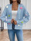 Floral Long Sleeve Open Front Cardigan nicholesgifts