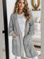 Women Cable-Knit Dropped Shoulder Slit Cardigan nicholesgifts