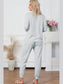 Round Neck Top and Drawstring Pants Lounge Set nicholesgifts