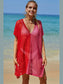 Double Take Openwork Contrast Slit Knit Cover Up nicholesgifts