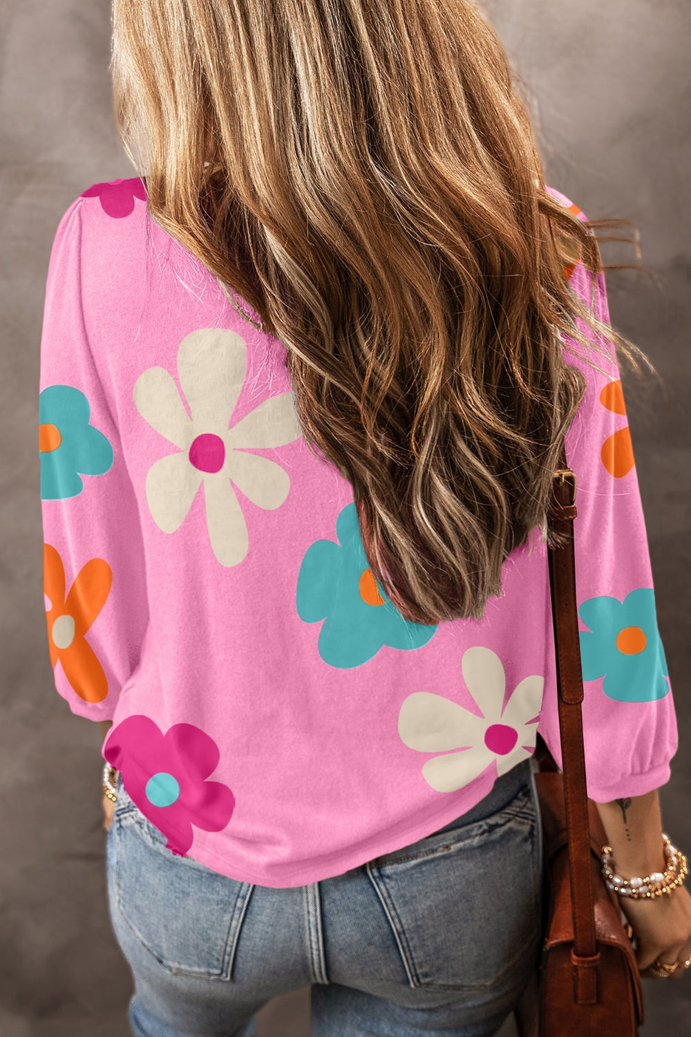 Printed Round Neck Top nicholesgifts