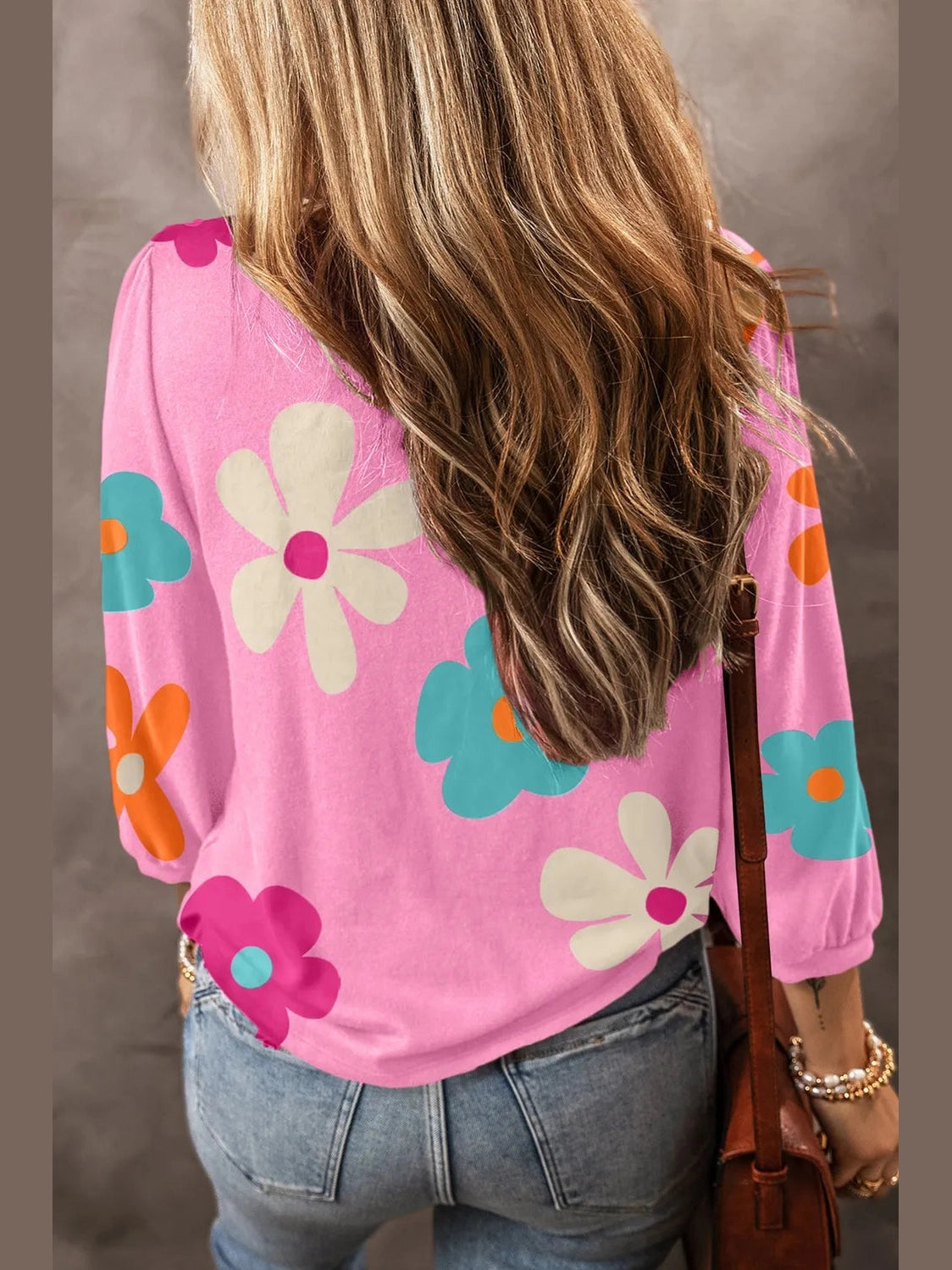 Printed Round Neck Top nicholesgifts