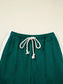 Round Neck Top and Stripe Detail Drawstring Pants Set nicholesgifts