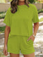 Full Size Ribbed Short Sleeve Top and Shorts Two-Piece Set Plus Size nicholesgifts