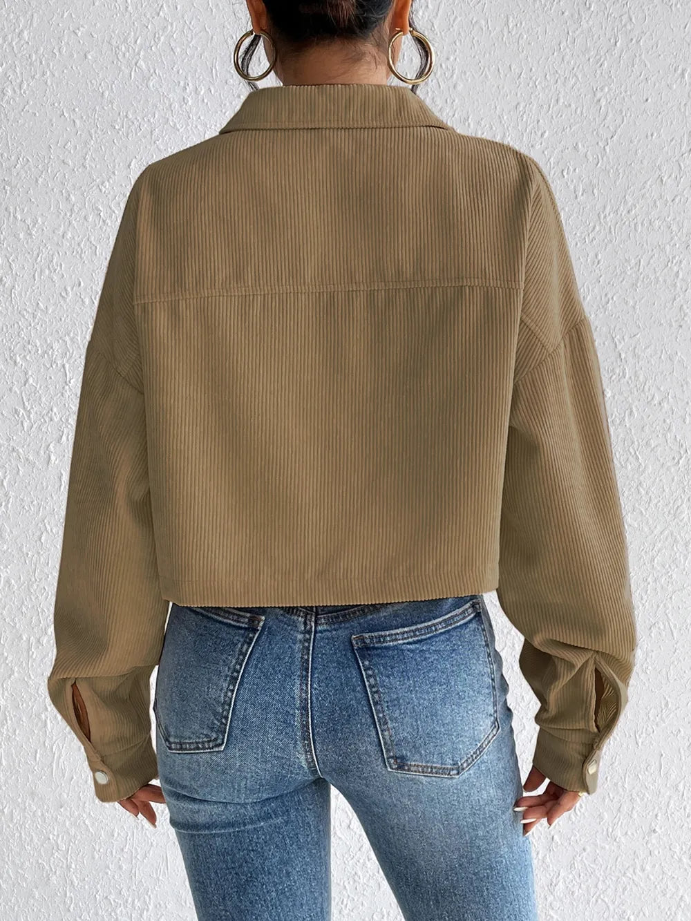 Honey Snap Down Long Sleeve Jacket nicholesgifts