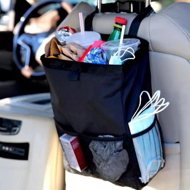Effortlessly Keep Your Car Clean with Our Waterproof Multifunctional Hangable Trash Bag - Perfect for Seat Back Storage!