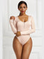 Half Zip Scoop Neck Long Sleeve Bodysuit nicholesgifts