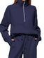 Women Half Zip Long Sleeve Top and Pants Set nicholesgifts