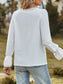 Lace Trim V-Neck Blouse with Flounce Sleeves nicholesgifts