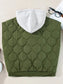 Drawstring Zip Up Hooded Vest Coat nicholesgifts