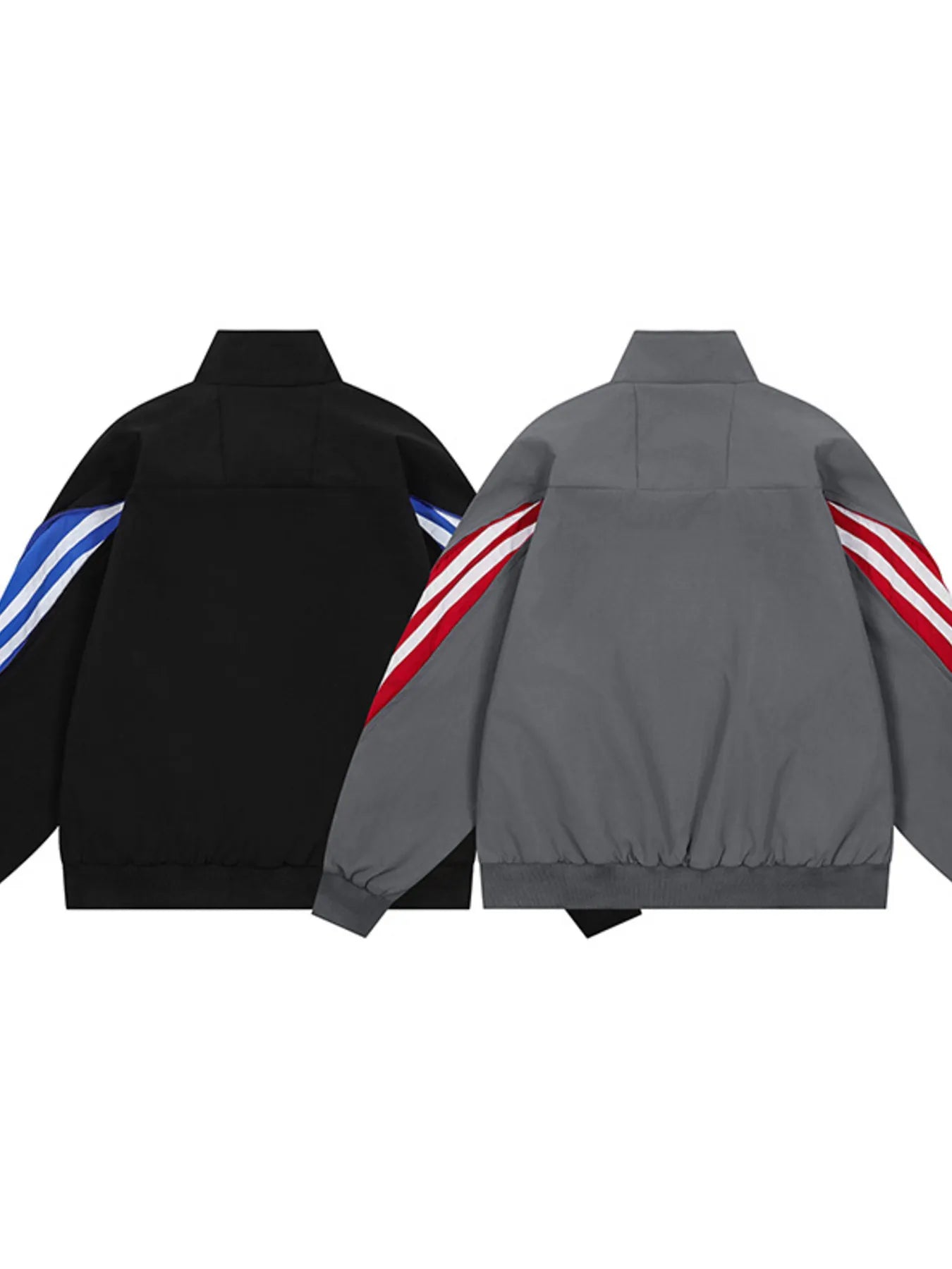 Men's Striped Zip Up Long Sleeve Jacket