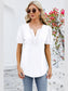 Women Frill Notched Short Sleeve Blouse nicholesgifts