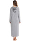 Zip Front Hooded Night Dress with Pockets nicholesgifts