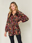 Women Double Take Full Size Printed Button Up Long Sleeve Shirt nicholesgifts