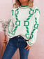 Contrast Round Neck Long Sleeve Sweater nicholesgifts