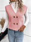 Full Size Button Up V-Neck Sweater Vest nicholesgifts