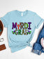 MARDI GRAS Round Neck Short Sleeve T-Shirt nicholesgifts