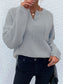 Notched Long Sleeve Sweater nicholesgifts