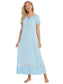 Lace Detail Short Sleeve Lounge Dress nicholesgifts
