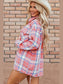 Plaid Button Up Long Sleeve Shacket nicholesgifts