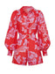 Printed Long Sleeve Belted Romper nicholesgifts