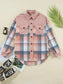 Plaid Button Up Long Sleeve Shacket nicholesgifts