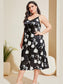 Plus Size Floral Lace Trim Side Slit Night Dress nicholesgifts