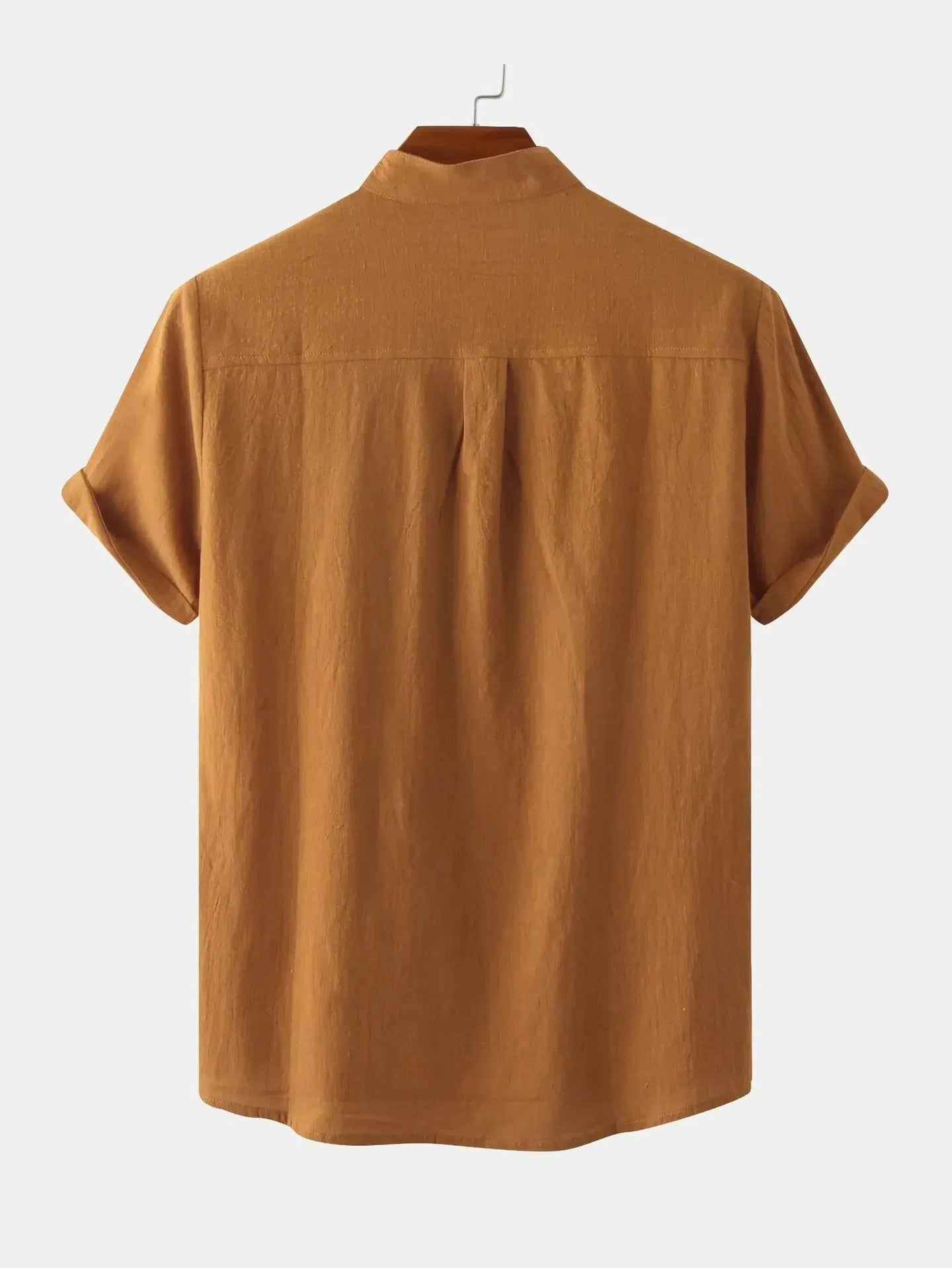 Men's Mandarin Collar Short Sleeve Henley Shirt NicholesGifts