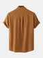 Men's Mandarin Collar Short Sleeve Henley Shirt nicholesgifts
