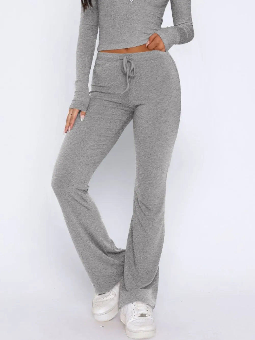 V-Neck Long Sleeve Top and Pants Set nicholesgifts