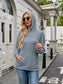 NicholesGifts Women Ribbed Drawstring Long Sleeve Hoodie nicholesgifts