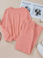 Round Neck Long Sleeve Top and Pants Set nicholesgifts