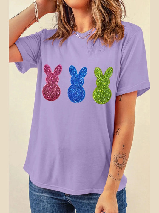 Shiny Bunny Short Sleeve T-Shirt nicholesgifts