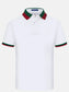 Men's Plus Size Contrast Collar Short Sleeve Polo nicholesgifts