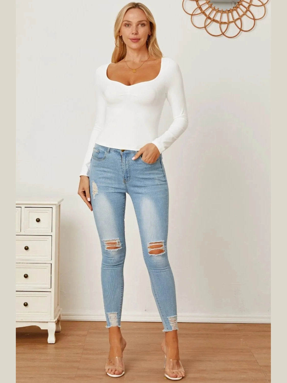 Ruched Long Sleeve T-Shirt nicholesgifts