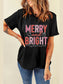 MERRY AND BRIGHT Round Neck Short Sleeve T-Shirt nicholesgifts