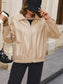 NicholesGifts Women Ivy Lane Pocketed Zip Up Collared Neck Jacket nicholesgifts