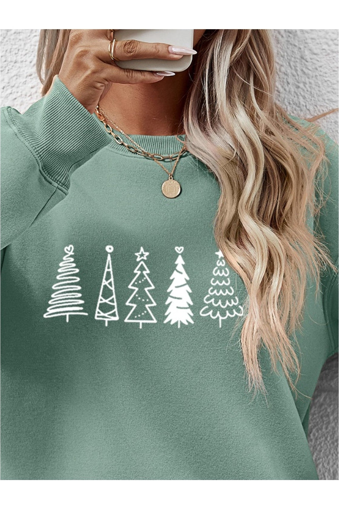 Christmas Tree Graphic Drop Shoulder Sweatshirt nicholesgifts