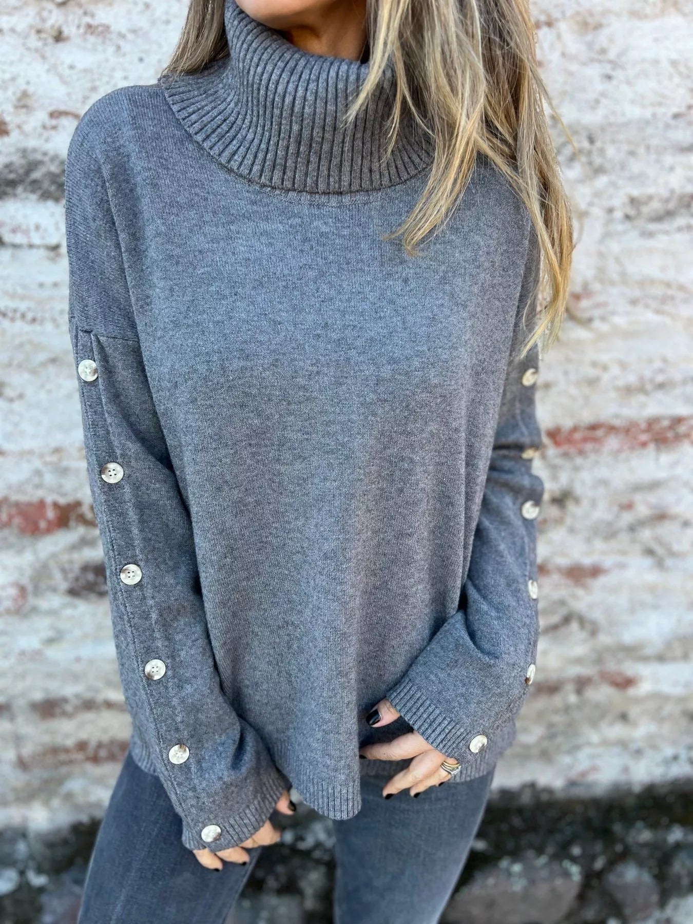 Full Size Turtleneck Long Sleeve Sweater Plus Size