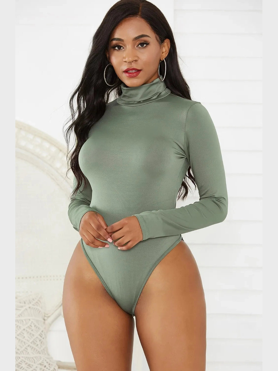 Turtleneck Long Sleeve Bodysuit nicholesgifts