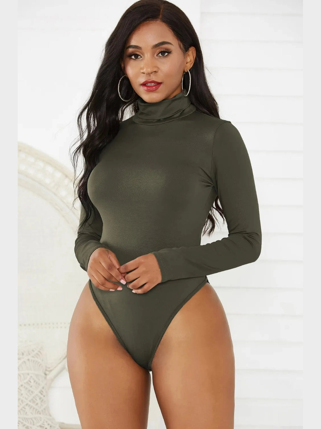 Turtleneck Long Sleeve Bodysuit nicholesgifts