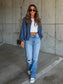 Ribbed Collared Neck Button Up Jacket nicholesgifts