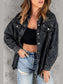 Button Up Pocketed Raw Hem Denim Jacket nicholesgifts